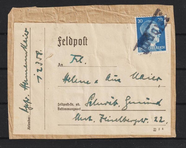 MiNr. 791 EF Feldpost Päckchen  (a081)