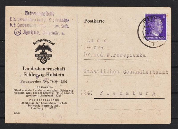 MiNr. 785 Karte, REICHSNÄHRSTAND  Blut und Boden  (a082)