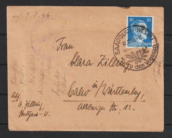 MiNr. 791 EF Brief, Saarburg (Westm) Tor zu den Vogesen  (a106)