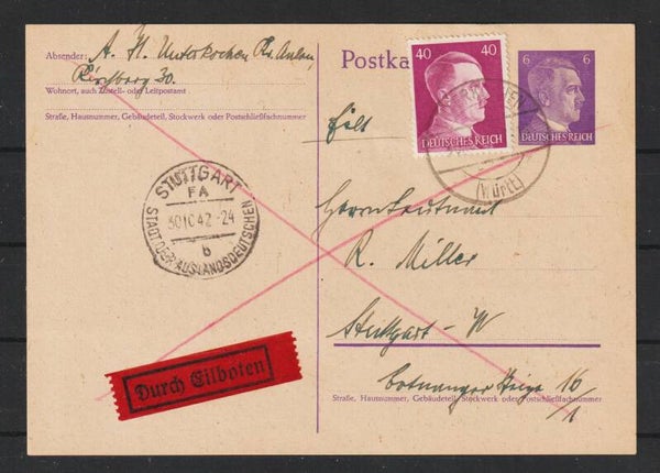 MiNr. 795 Eilboten Ganzsache   (a121)