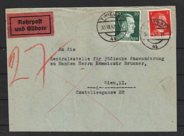 MiNr. 796, 786 Rohrpost Eilbote Brief (a148)