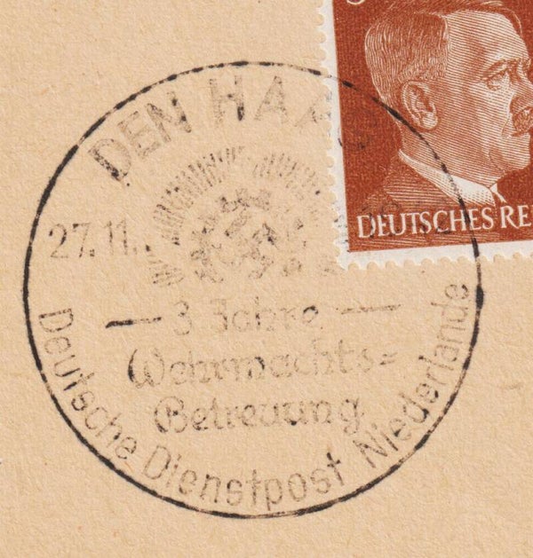 MiNr. 782 Karte, DEUTSCHE DIENSTPOST NIEDERLANDE  (a154)