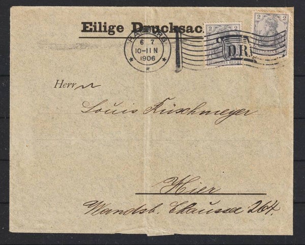 MiNr. 83 I MeF Drucksache, DR HAMBURG 6.7.1906   (a5-13-9)