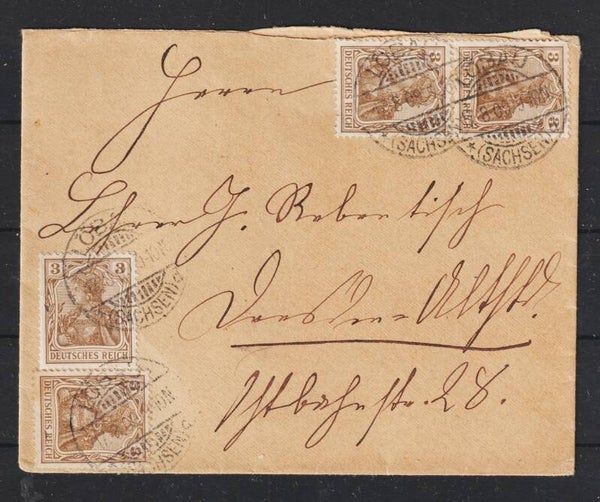 MiNr. 84 I MeF auf Brief LÖBAU 17.8.09  (a5-13-9)