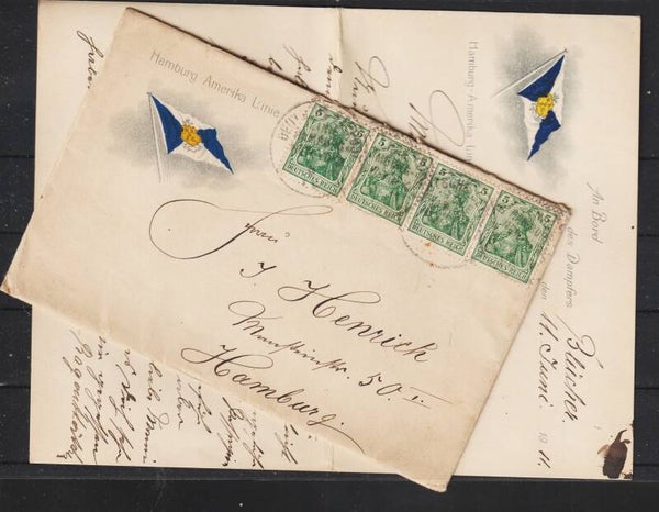 MiNr. 85 MeF, Hamburg Amerika Linie, DEUTSCHE SEEPOST 11.6.11   (a5-13-9)