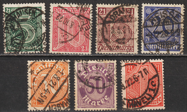 MiNr. D 16-22 gestempelt (ad20)