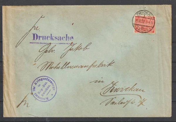 MiNr. D 30 auf Drucksache ZWICKAU 16.10.22  (ad20)