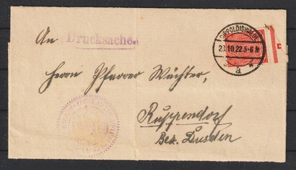 MiNr. D 30 auf Drucksache DIPPOLDISWALDE 23.10.22  (ad20)