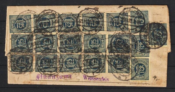 MiNr. D 31 (19x), 33 auf Brief "Finazamt" WEISSENFELS 25.11.22  (ad20)