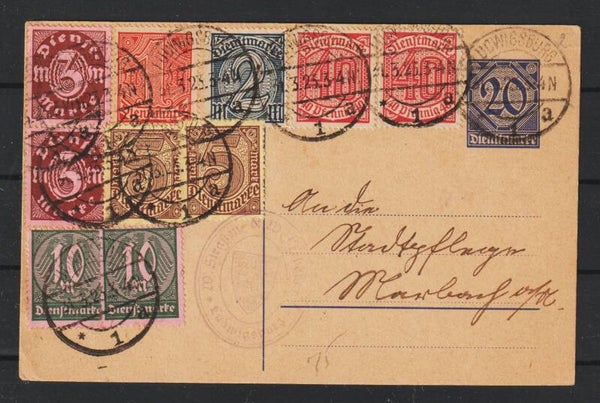 Ganzsache DP 2 mit ZuF, LUDWIGSBURG 31.3.23  (ad20)