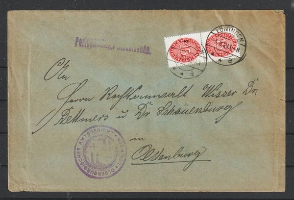 MiNr. D 118 auf Brief  LÖNINGEN  3.8.28    (ad27)