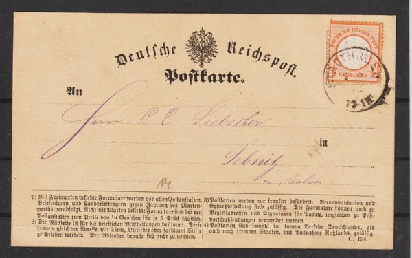 MiNr. 14 EF Postkarte  STADTHAGEN  2.8.72  (ag)