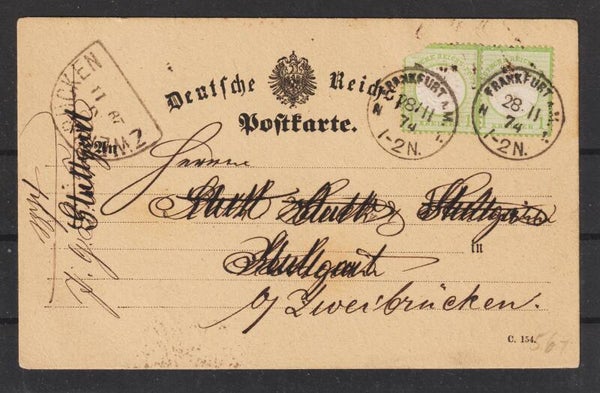 MiNr. 23 MeF Postkarte  FRANKFURT 18.11.74   (ag)