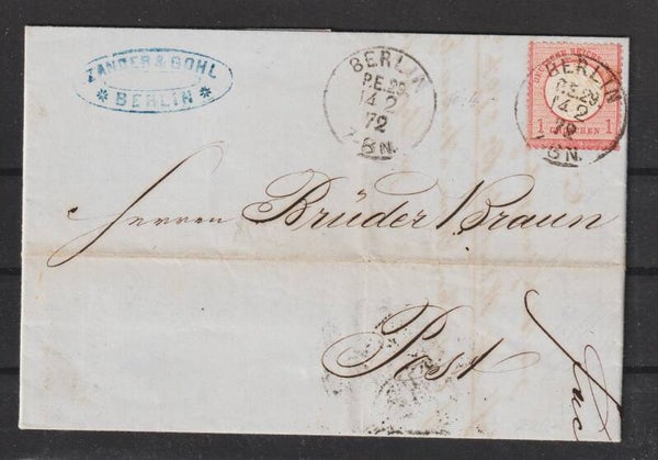 MiNr. 4 auf Brief,  KBHW 539b "Berlin P.E.29  14.2.72"   (ag)