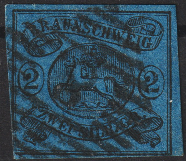 MiNr. 7  Rostrautenstempel „8“  (ag)
