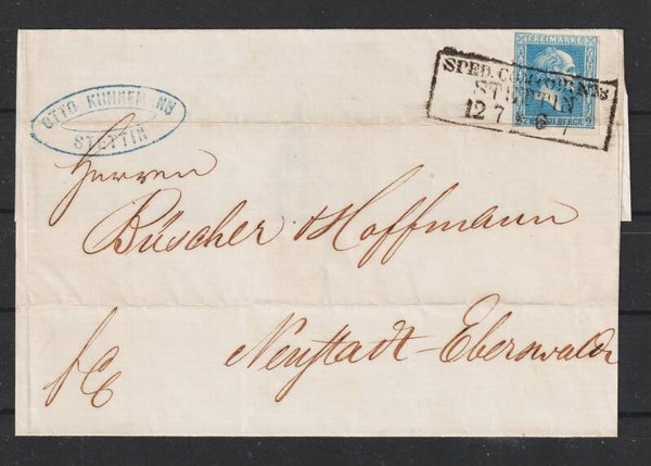 Preussen MiNr. 11 EF auf Brief  STETTIN   (ag)