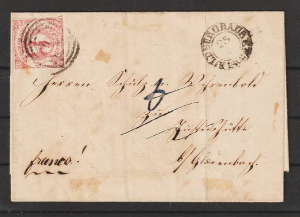 Thurn und Taxis MiNr. 22 EF auf Brief  (ag)
