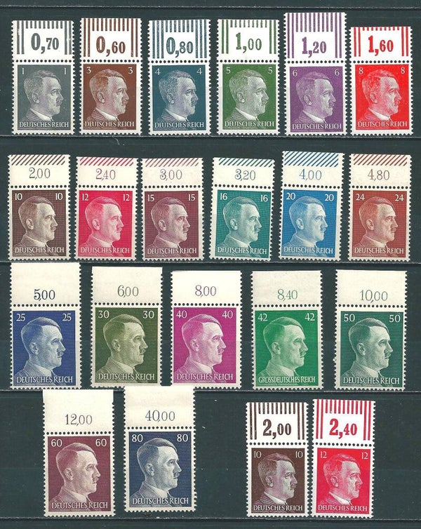 MiNr. 781-798 + 826-827 postfrisch **  Oberrand