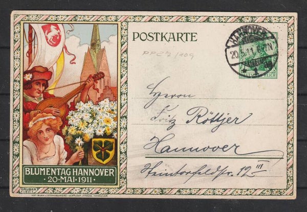 Ganzsache PP  “Blumenstadt Hannover 1911”  (ar)