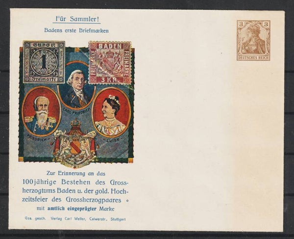 Ganzsache PU  "Badens erste Briefmarken 1906"   (ar)
