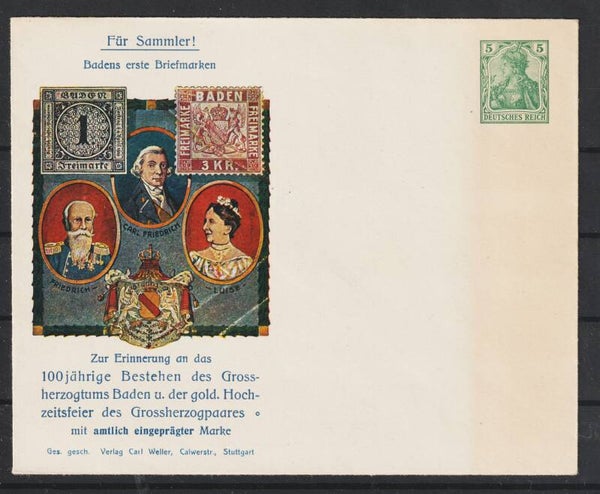 Ganzsache PU  "Badens erste Briefmarken 1906"   (ar)