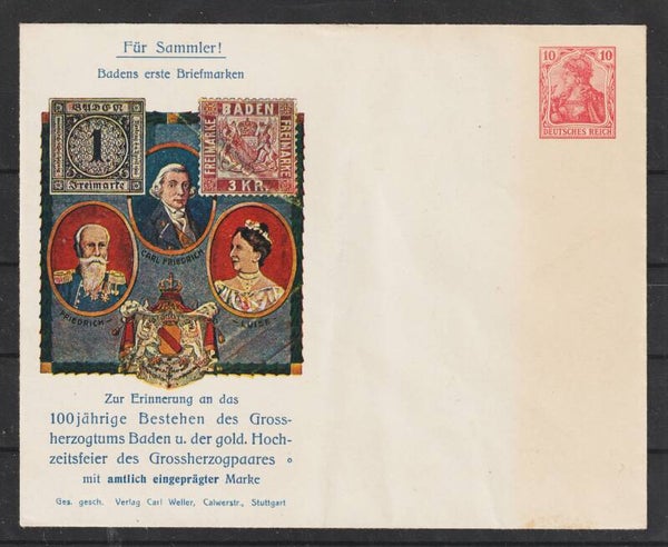 Ganzsache PU  "Badens erste Briefmarken 1906"   (ar)