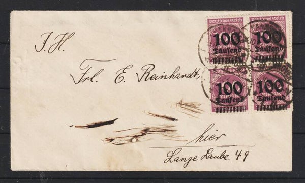 MiNr. 289 OPD Hannover, Mef, portogerechte Drucksache, HANNOVER  3.10.23   (as277)