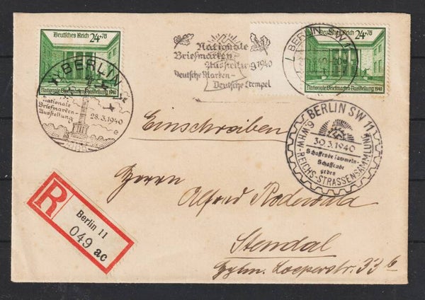MiNr. 743 MeF R-Brief, FDC,  BERLIN 28.3.40 (as32)