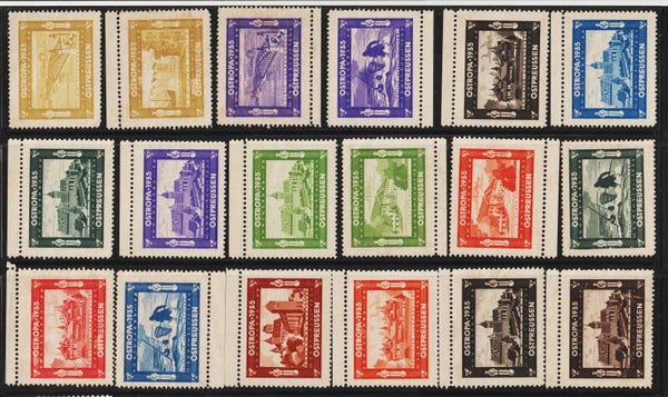 Kollektion der “OSTROPA 1935 OSTPREUSSEN” Vignetten  (as32)