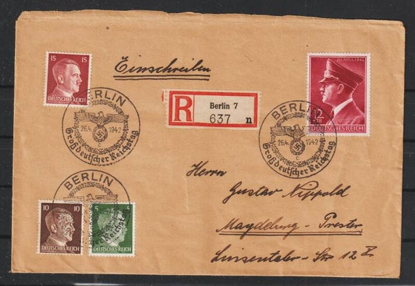 MiNr. 813 auf R-Brief BERLIN 26.4.42 (as42)