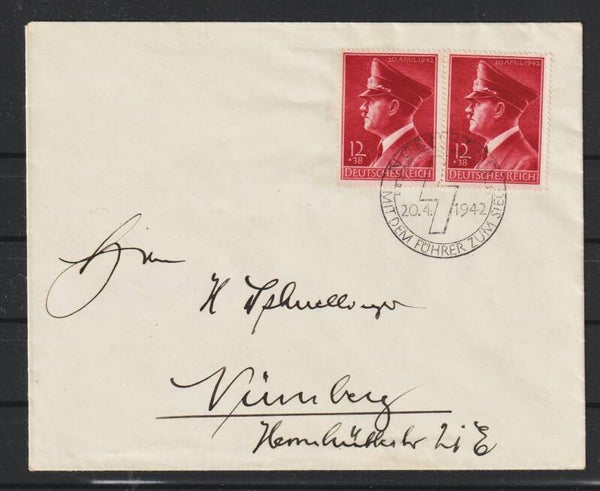 MiNr. 813 auf Brief  NÜRNBERG  20.4.42  (as42)