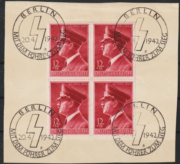 MiNr. 813 y Viererblock auf Briefstück  (as42)