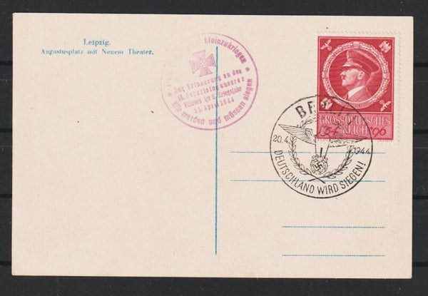 MiNr. 887 auf Ansichtskarte Leipzig BERLIN 20.4.44    (as42)