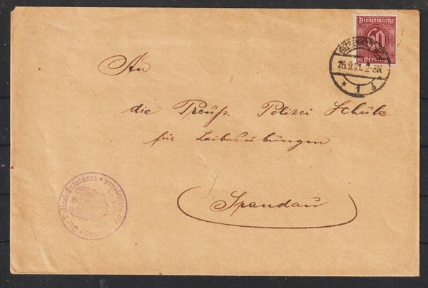 MiNr. 67 a EF auf Brief GELSENKIRCHEN  26.9.21 , geprüft  (as66)