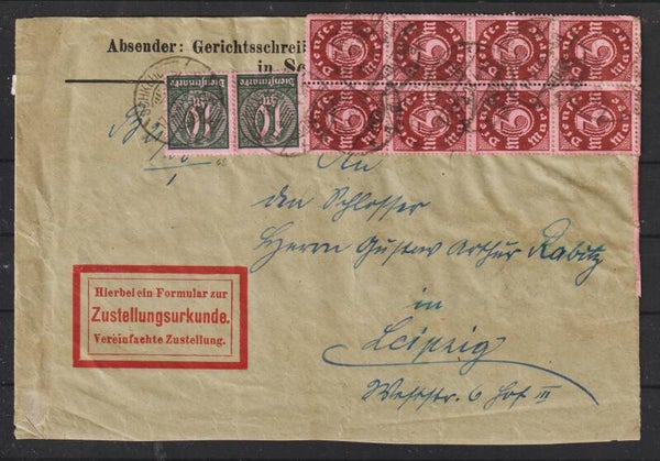 MiNr. 67 (40x) 68 a (2x) auf Brief  SCHKEUDITZ  17.2.23  (as66)