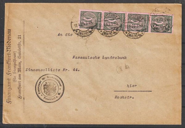 MiNr. 68 b auf Brief FRANKFURT 11.4.23 (as66)