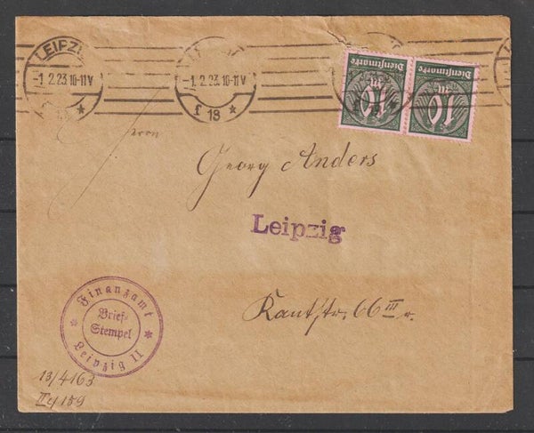 MiNr. 68 b auf Brief LEIPZIG 1.2.23   (as66)