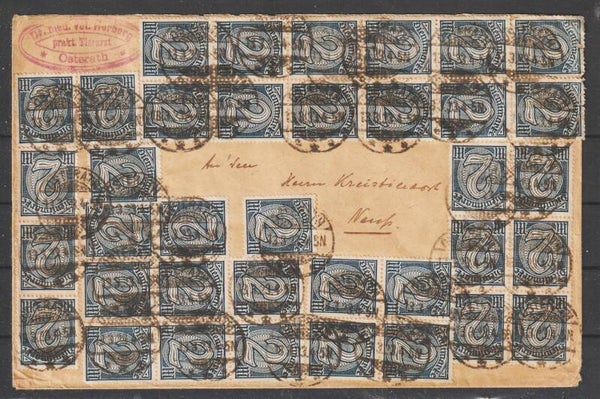 MiNr. D 70 (60x) auf Brief, OSTERATH 13.3.23 (as66)