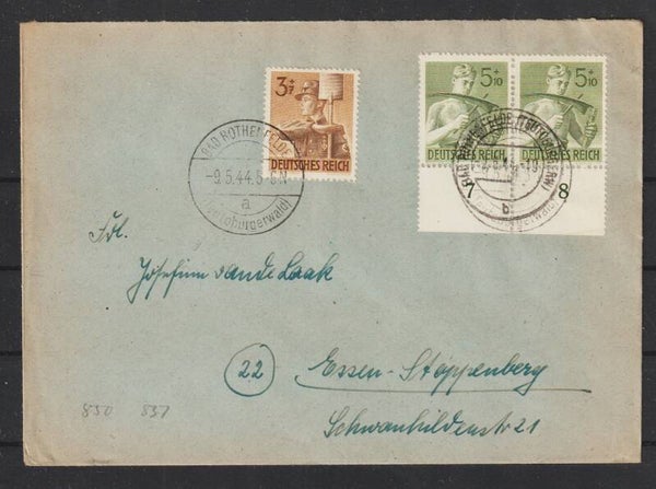 MiNr. 850, 851 auf Brie BAD ROTHENFELDE  9.5.44  (as83)