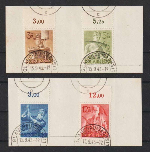 MiNr. 850-853 Oberrand auf Briefstücken  (as83)
