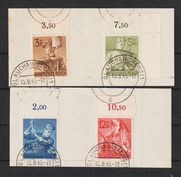MiNr. 850-853 Oberrand auf Briefstücken  (as83)