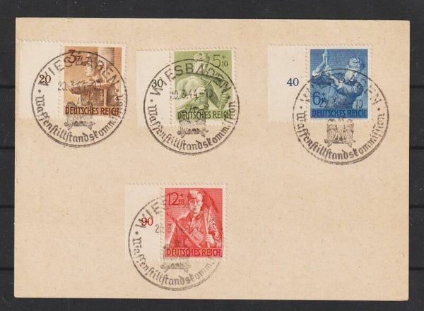 MiNr. 850-853 Stempelblatt WIESBADEN  20.3.44  (as83)