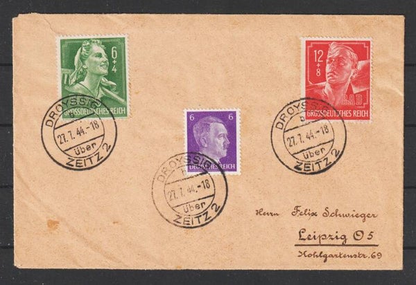 MiNr. 894-895 auf Brief  DROYSSIG  27.7.44  (as83)