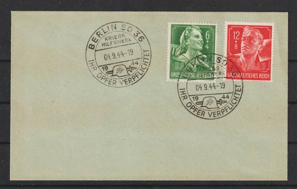 MiNr. 894-895 auf Blanko Brief  BERLIN 4.9.44  (as83)
