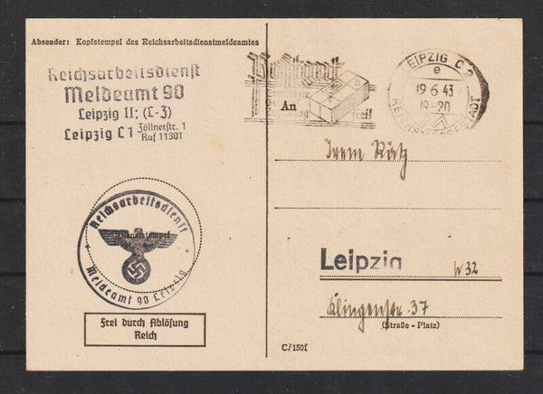 Reichsarbeitsdienst Meldeamt 90 Leipzig  (as83)