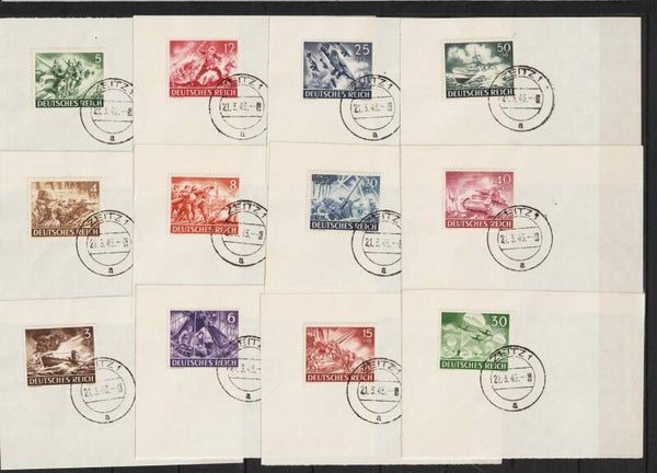 MiNr. 831-842 Wehrmacht I, FDC, Ersttags-Tagesstempel ZEITZ  21.3.43 (as84)