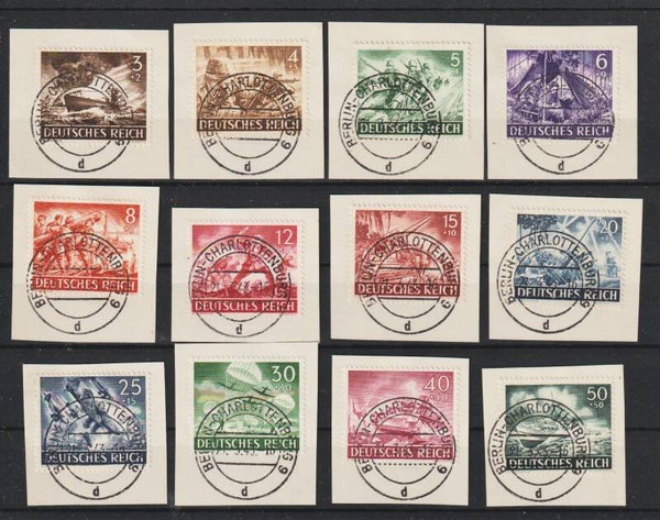 MiNr. 831-842 Wehrmacht I, FDC, Ersttags-Tagesstempel BERLIN-CHARLOTTENBURG  21.3.43 (as84)