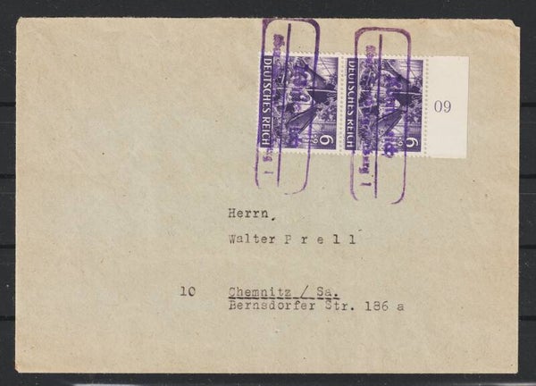 MiNr. 834 auf Brief  R2 Bahnpoststempel KÖNIGREICH über HAMBURG-FLENSBURG 1 (as84)