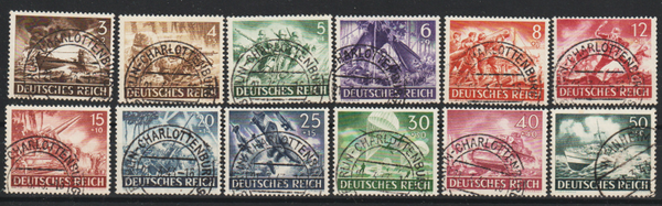 MiNr. 831-842 gestempelt, FDC, 21.3.43   (as84)
