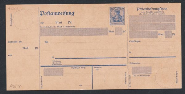 Ganzsache Postanweisung A 36 Y  (asb1)